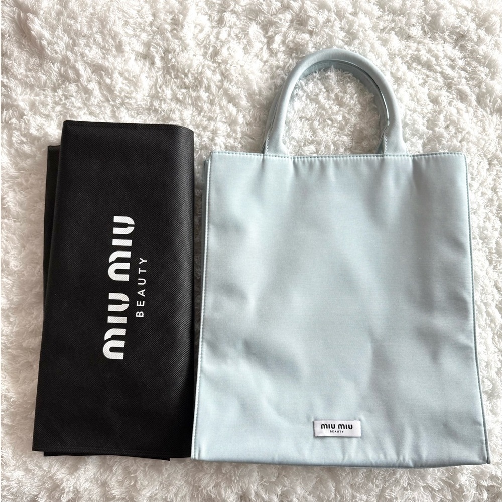 Miu Miu Sky Blue Tote with Black Dust Bag
